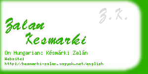 zalan kesmarki business card