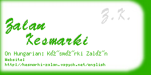 zalan kesmarki business card